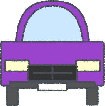 SUV イラスト クレヨン風 パープル 正面 無料