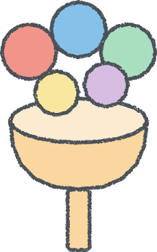 玉入れの玉 イラスト クレヨン風 無料