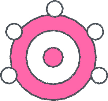 タンバリン イラスト ピンク クレヨン風 音楽・幼稚園 無料