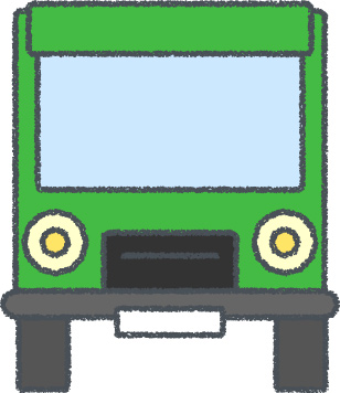トラック イラスト クレヨン風 グリーン 正面 無料