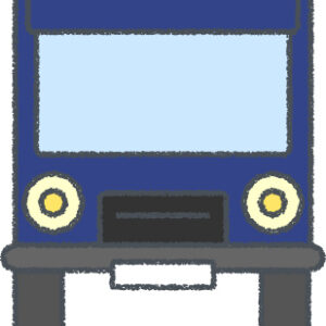トラック イラスト クレヨン風 ネイビー 正面 無料
