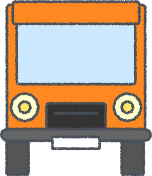 トラック イラスト クレヨン風 オレンジ 正面 無料