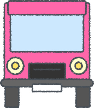 トラック イラスト クレヨン風 ピンク 正面 無料