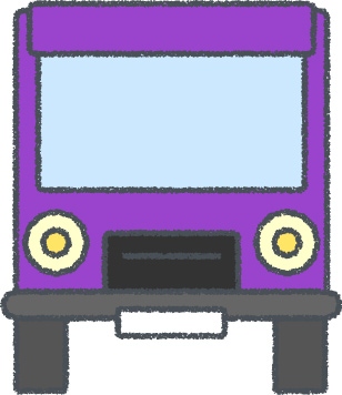 トラック イラスト クレヨン風 パープル 正面 無料