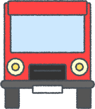 トラック イラスト クレヨン風 レッド 正面 無料