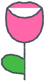 チューリップ イラスト ピンク クレヨン風 春・花 無料