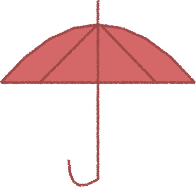 傘アイコン イラスト 梅雨 シンプル クレヨン風 かわいい おたより 資料 無料