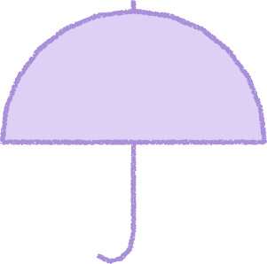 傘 イラスト ラベンダー 梅雨 シンプル クレヨン風 かわいい おたより 資料 無料