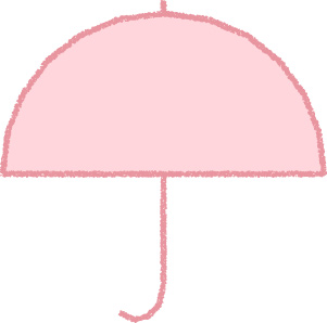傘 イラスト ピンク 梅雨 シンプル クレヨン風 かわいい おたより 資料 無料