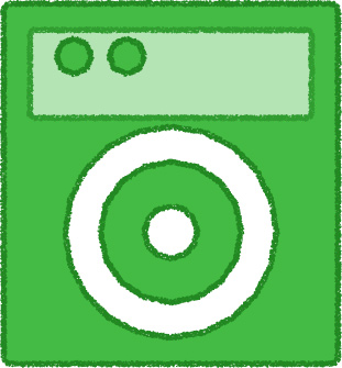 洗濯機 イラスト グリーン シンプル 無料