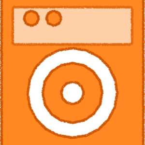 洗濯機 イラスト オレンジ シンプル 無料