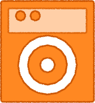 洗濯機 イラスト オレンジ シンプル 無料