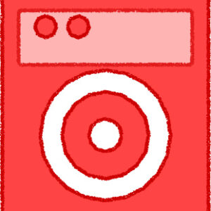 洗濯機 イラスト レッド シンプル 無料