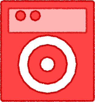 洗濯機 イラスト レッド シンプル 無料