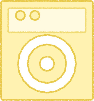 洗濯機 イラスト イエロー シンプル 無料