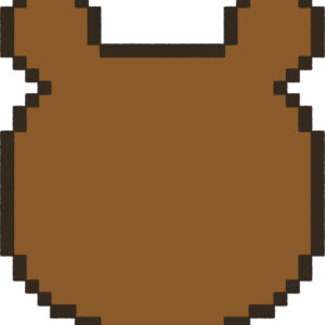 くま イラスト 後ろ姿 ドット絵風 かわいい 動物 無料