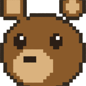 くま イラスト 斜め ドット絵風 かわいい 動物 無料