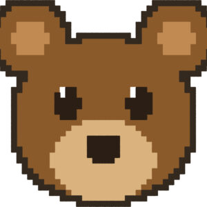 くま イラスト 正面 ドット絵風 かわいい 動物 無料