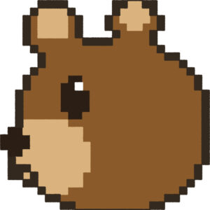 くま イラスト 横顔 ドット絵風 かわいい 動物 無料