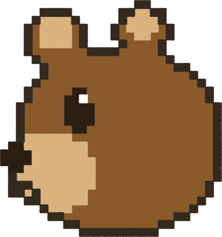 くま イラスト 横顔 ドット絵風 かわいい 動物 無料