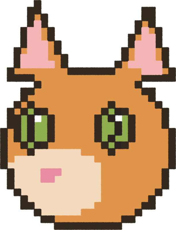 ねこ イラスト 斜め ドット絵風 かわいい 動物 無料