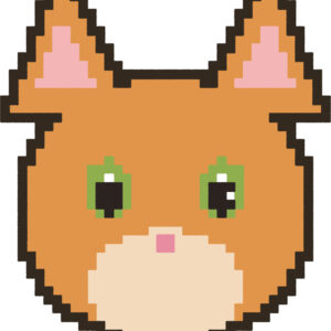 ねこ イラスト 正面 ドット絵風 かわいい 動物 無料