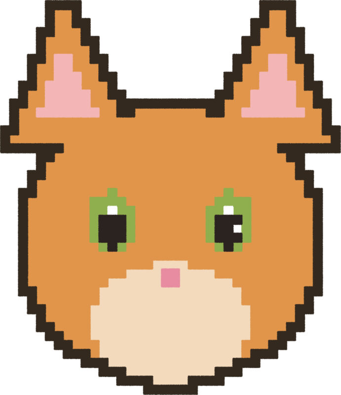 ねこ イラスト 正面 ドット絵風 かわいい 動物 無料