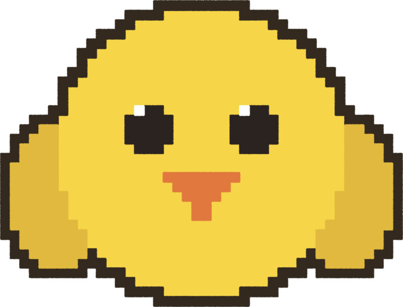 ひよこ イラスト 正面 ドット絵風 かわいい 動物 無料