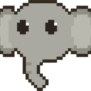 ぞう イラスト 斜め ドット絵風 かわいい 動物 無料