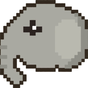ぞう イラスト 横顔 ドット絵風 かわいい 動物 無料
