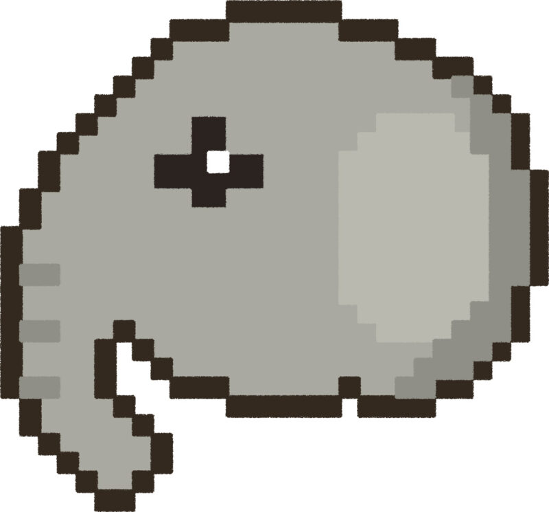 ぞう イラスト 横顔 ドット絵風 かわいい 動物 無料
