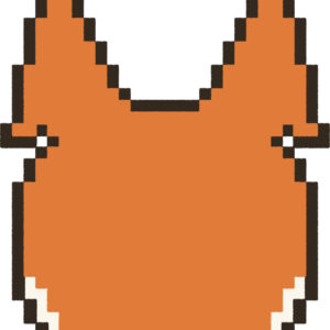 きつね イラスト 後ろ姿 ドット絵風 かわいい 動物 無料