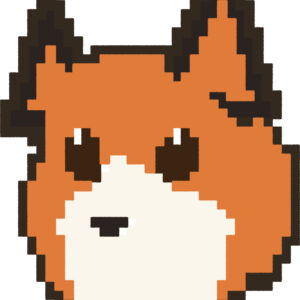 きつね イラスト 斜め ドット絵風 かわいい 動物 無料