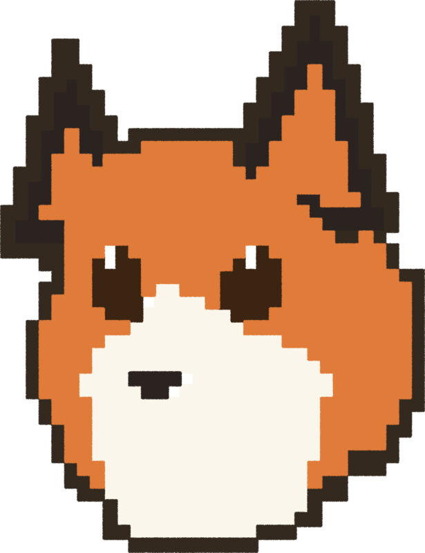 きつね イラスト 斜め ドット絵風 かわいい 動物 無料