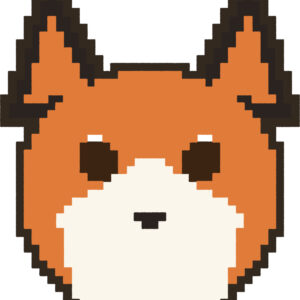 きつね イラスト 正面 ドット絵風 かわいい 動物 無料