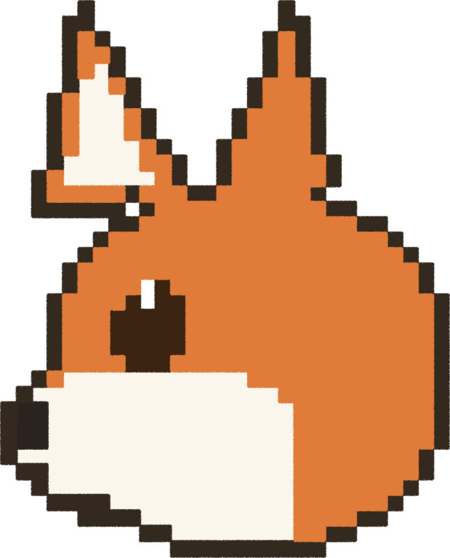 きつね イラスト 横顔 ドット絵風 かわいい 動物 無料