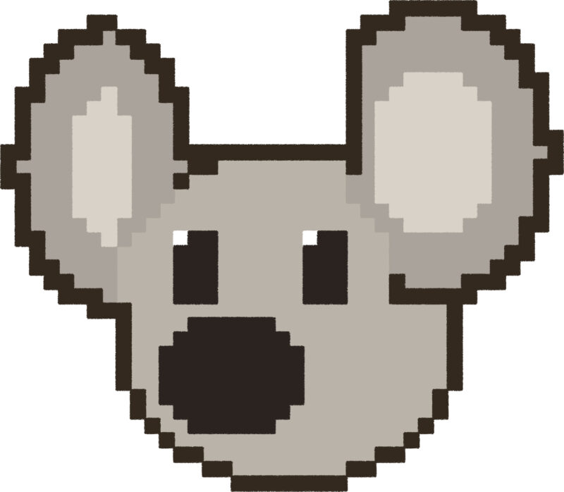 コアラ イラスト 斜め ドット絵風 かわいい 動物 無料