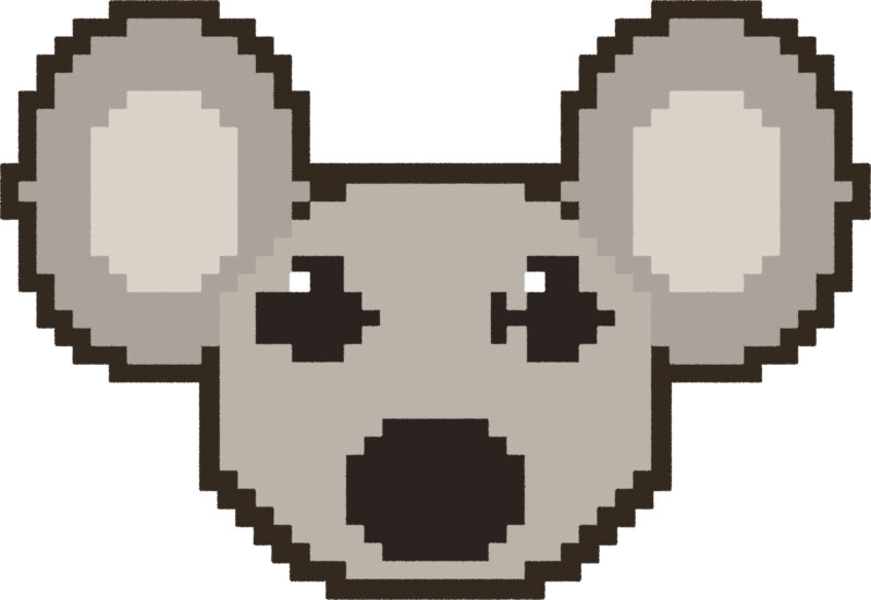 コアラ イラスト 正面 ドット絵風 かわいい 動物 無料