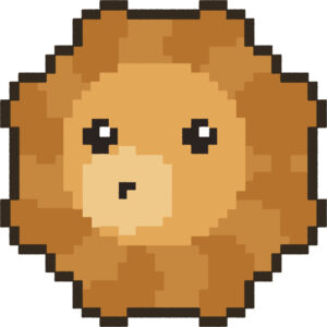 ライオン イラスト 斜め ドット絵風 かわいい 動物 無料