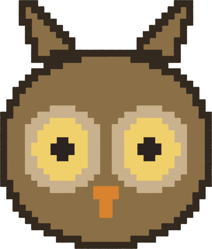 ふくろう イラスト ドット絵風 かわいい 動物 無料