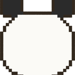 パンダ イラスト 後ろ姿 ドット絵風 かわいい 動物 無料