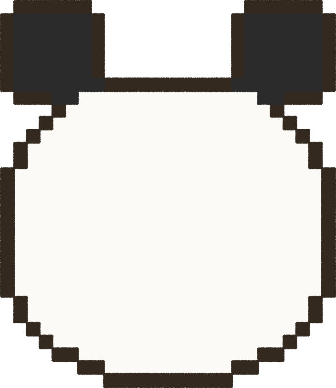 パンダ イラスト 後ろ姿 ドット絵風 かわいい 動物 無料