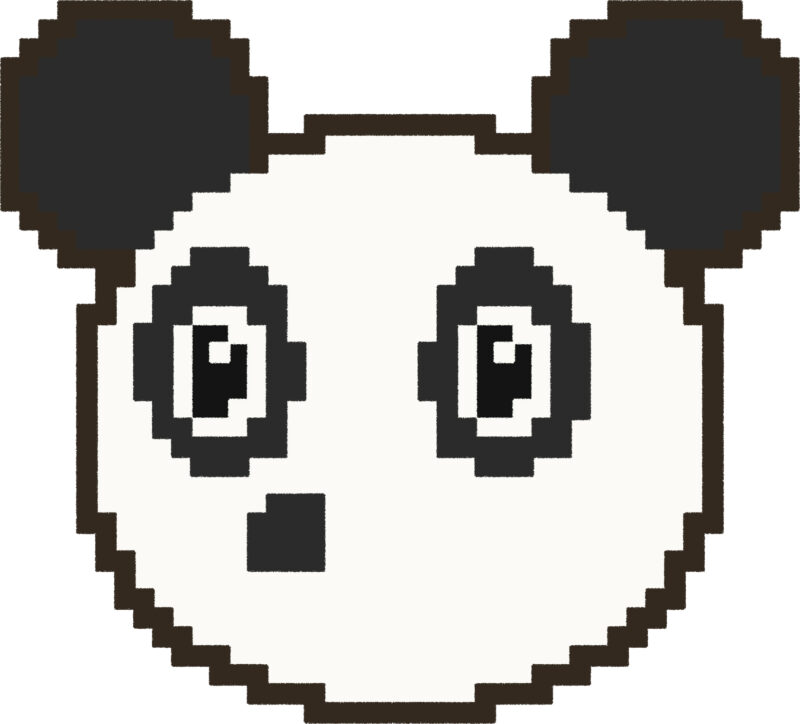 パンダ イラスト 斜め ドット絵風 かわいい 動物 無料