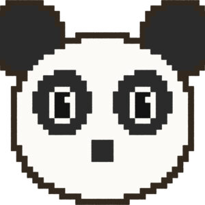 パンダ イラスト 正面 ドット絵風 かわいい 動物 無料