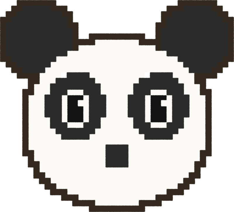 パンダ イラスト 正面 ドット絵風 かわいい 動物 無料