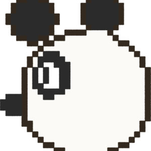 パンダ イラスト 横顔 ドット絵風 かわいい 動物 無料