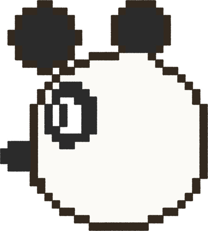 パンダ イラスト 横顔 ドット絵風 かわいい 動物 無料