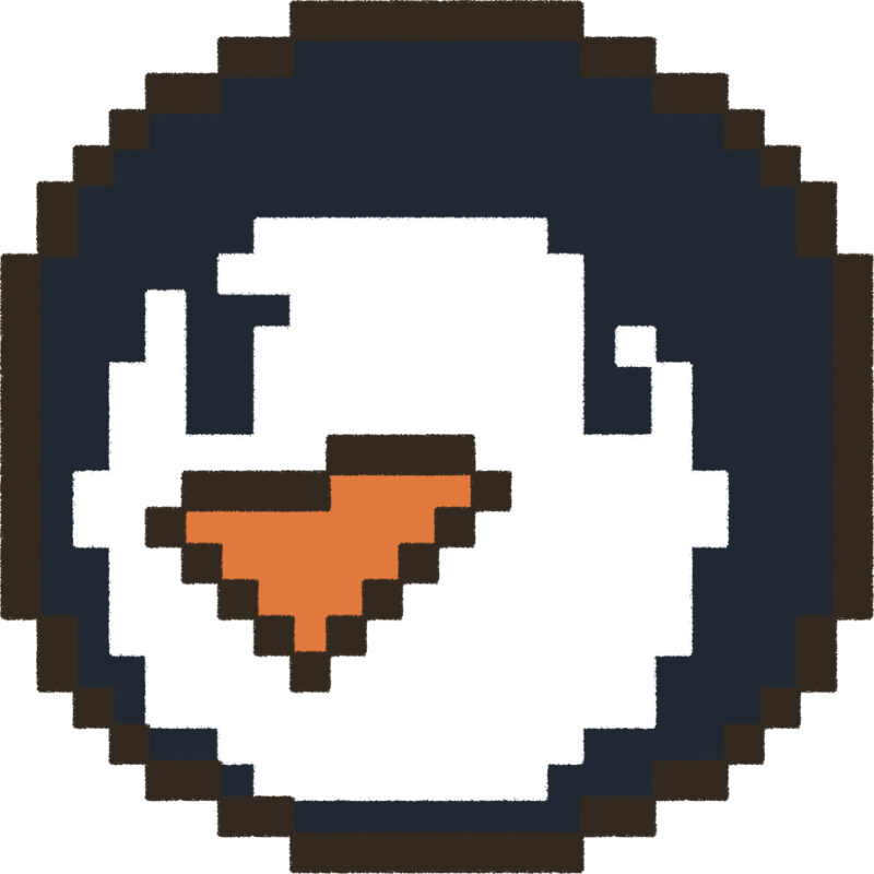 ペンギン イラスト 斜め ドット絵風 かわいい 動物 無料