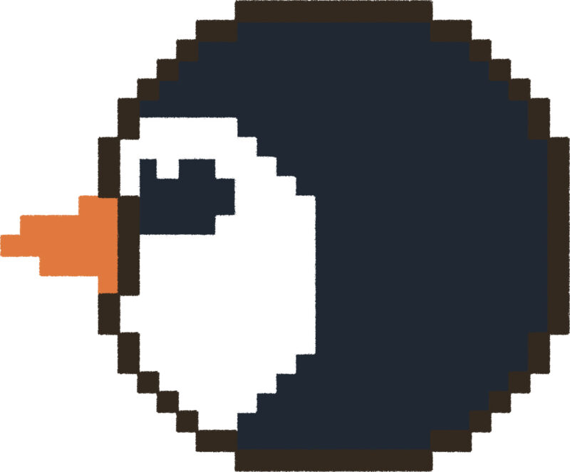ペンギン イラスト 横顔 ドット絵風 かわいい 動物 無料
