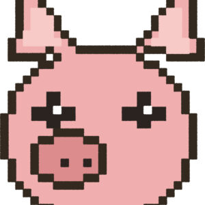 ぶた イラスト 斜め ドット絵風 かわいい 動物 無料